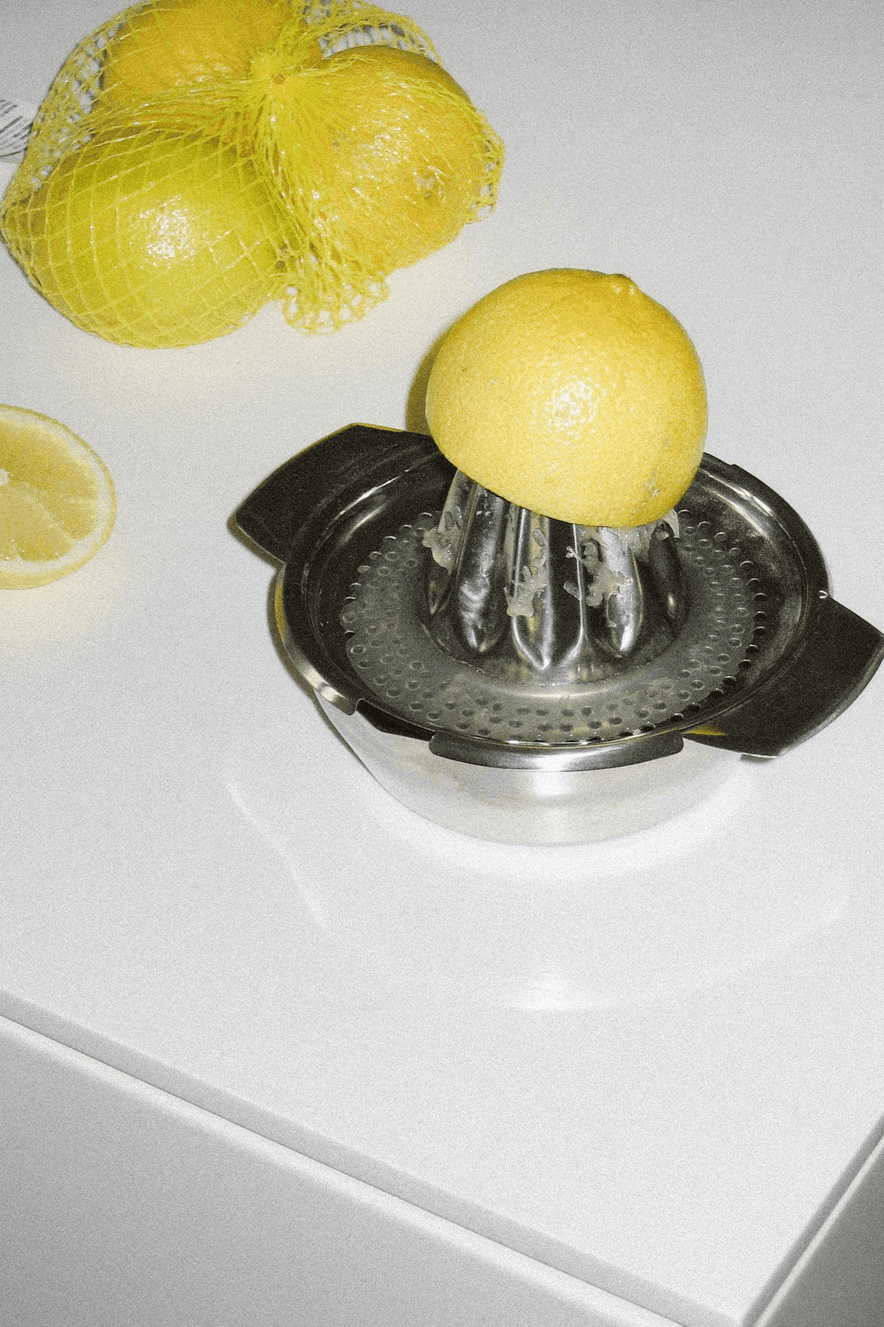 Fresh lemons on a counter